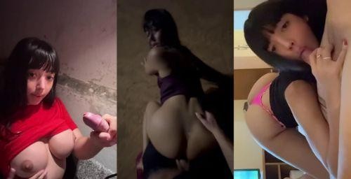 Ninfa Japa novinha trans peituda mamando e fodendo na praça pack pornô
