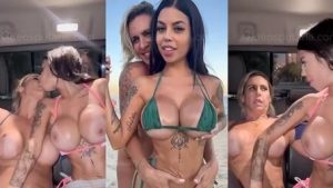 Lilika Teixeira pegando a peituda gostosa Jaiane Limma no carro