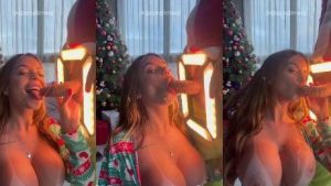 Jaiane Limma mamou o pau do papai noel até ganhar leite nos peitões